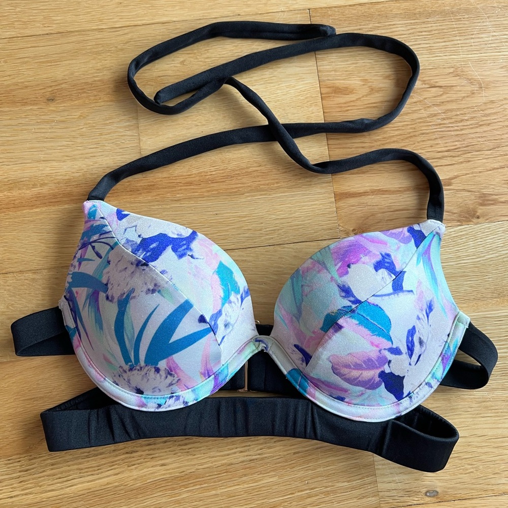 Victoria's Secret Black and Purple Bikini Swimwear
